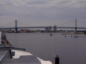 Ben Franklin Bridge from the USS New Jersey