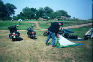 Packing up at the Glencoe Camp Resort