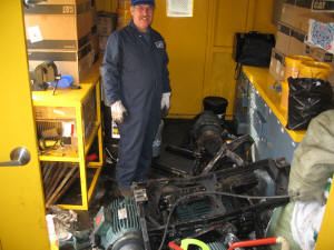 Charley with car 2 wreckage